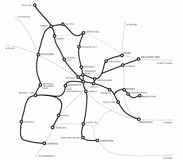 Light Rail Map - Black