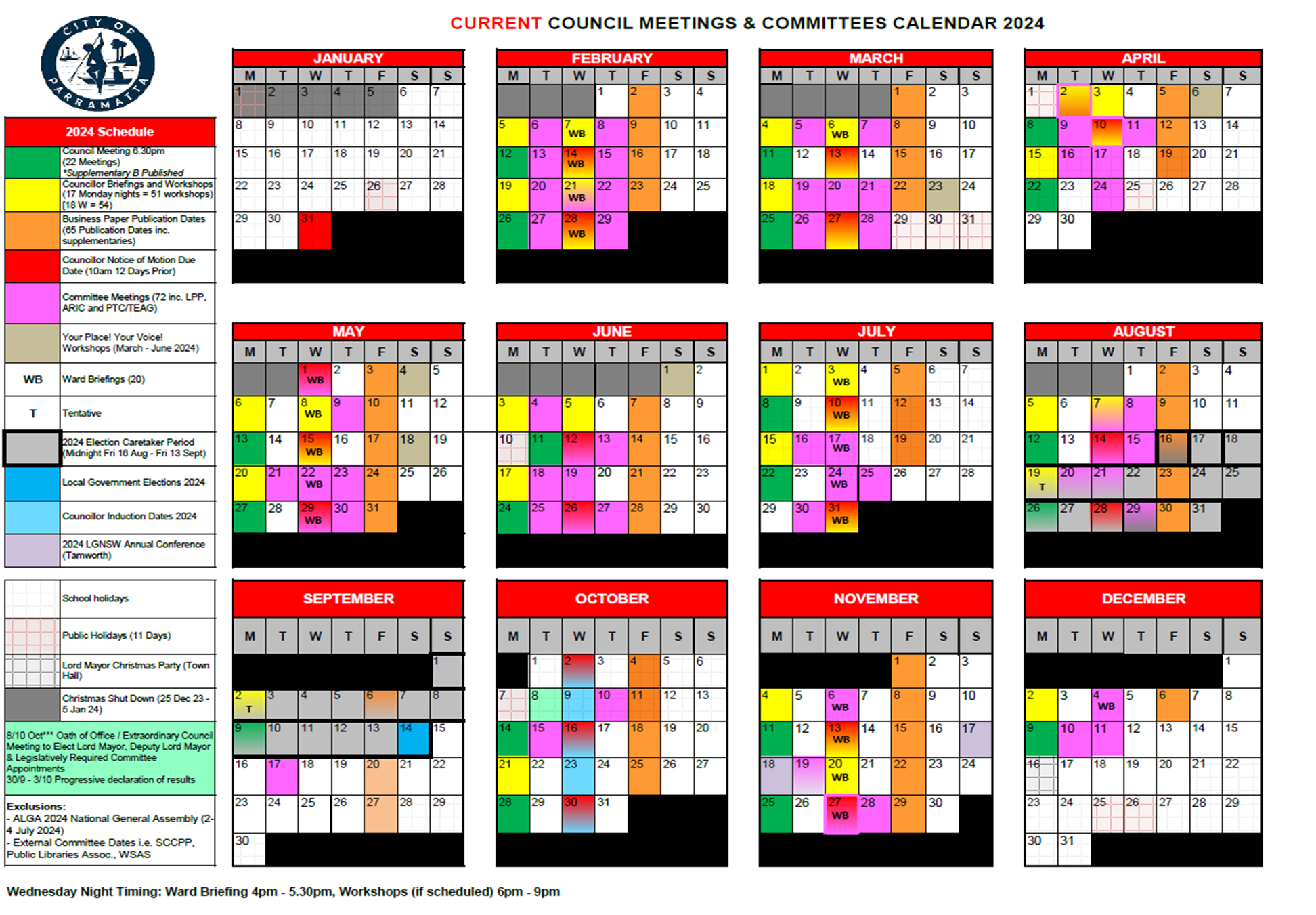 A calendar with different colors

Description automatically generated